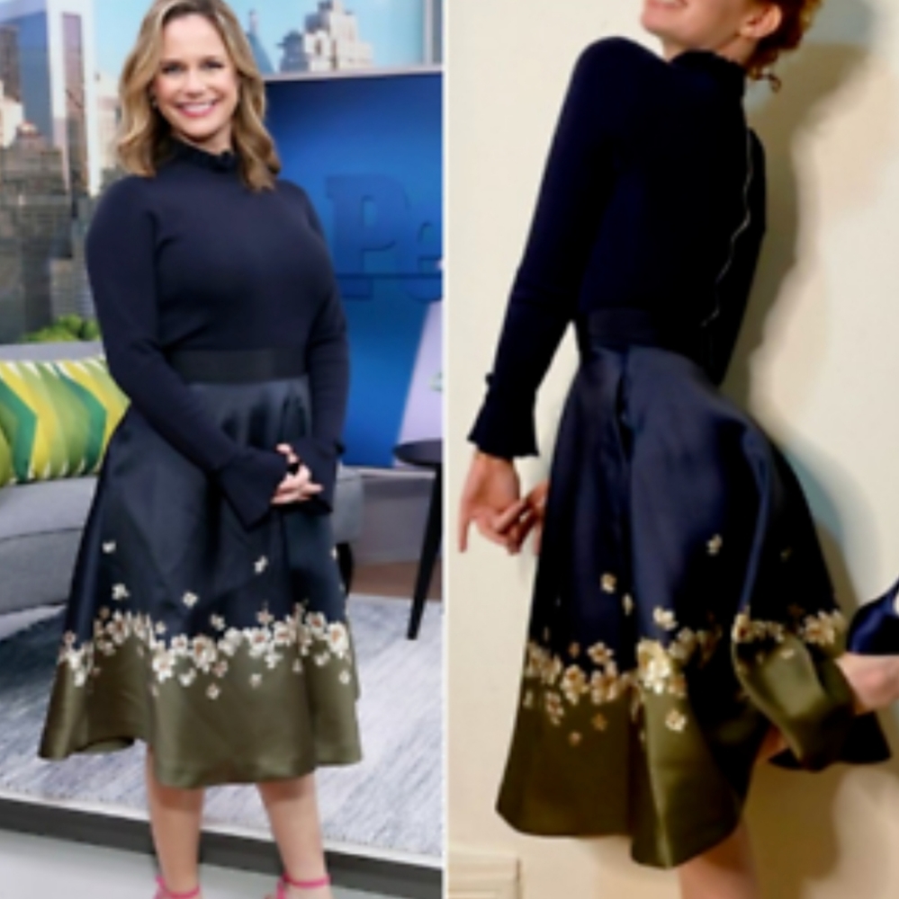 🍒NWT🍒 TED BAKER NAVY FULL SKIRTED DRESS - Picture 4 of 15